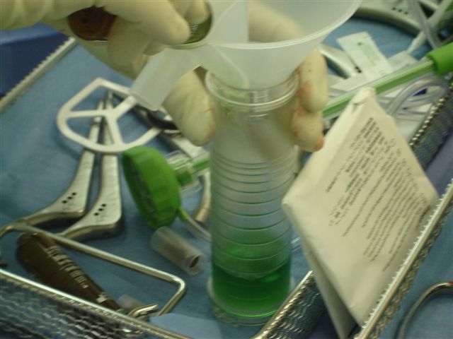 Figure 4. Adding the monomer to the barrel